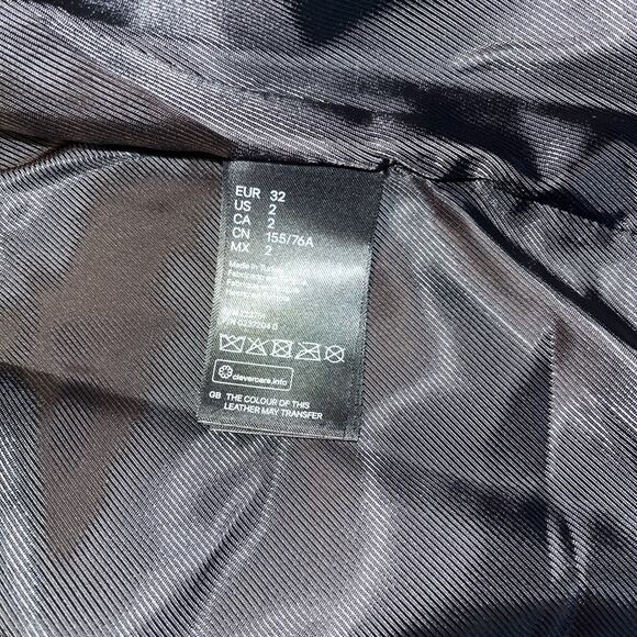 Alexander Wang x H&M Womens Jacket 2 Black Leather Moto Quilted - Picture 3 of 7